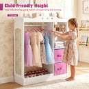Kids Dress Up Storage Shelf with Mirror and Hanging Rod for Toddler Clothes – product image 9