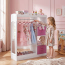 Kids Dress Up Storage Shelf with Mirror and Hanging Rod for Toddler Clothes – product image 3