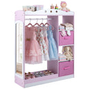 Kids Dress Up Storage Shelf with Mirror and Hanging Rod for Toddler Clothes – product image 10