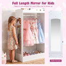 Kids Dress Up Storage Shelf with Mirror and Hanging Rod for Toddler Clothes – product image 6