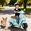 Licensed VESPA 12V Kids Electric Motorcycle with Dual Motors - Green - product detail 1