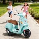 Licensed VESPA 12V Kids Electric Motorcycle with Dual Motors - Green - product detail 2