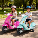 Licensed VESPA 12V Kids Electric Motorcycle with Dual Motors - Green - product detail 6