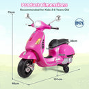 Licensed VESPA 12V Kids Electric Motorcycle with Dual Motors - Pink - product detail 5