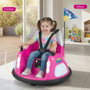12V Kids' Ride-On Bumper Car with Flashing Lights and Remote Control - Pink - product detail 1
