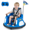 12V Kids' Ride-On Bumper Car with Flashing Lights and Remote Control - Navy - product detail 6
