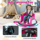12V Kids' Ride-On Bumper Car with Flashing Lights and Remote Control - Pink - product detail 8