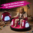 12V Kids' Ride-On Bumper Car with Flashing Lights and Remote Control - Pink - product detail 9