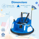 12V Kids' Ride-On Bumper Car with Flashing Lights and Remote Control - Navy - product detail 5