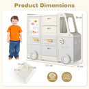 Kids Toy Storage Organizer, Bus-shaped Children Cabinet – product image 9