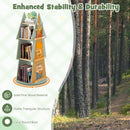 4 Tier Tree Shape Revolving Bookcase, Freestanding 360° Display Rack Storage Organizer – product image 10