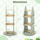 4 Tier Tree Shape Revolving Bookcase, Freestanding 360° Display Rack Storage Organizer – product image 5