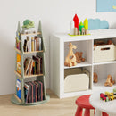 4 Tier Tree Shape Revolving Bookcase, Freestanding 360° Display Rack Storage Organizer – product image 6
