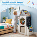 3-Tier Rocket Space Theme Kids Bookshelf with Chalkboard and Open Shelf – product image 8