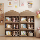 Wooden Kids Bookshelf and Toy Storage, Toddler Dollhouse Bookcase with Multiple Compartments – product image 3