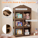Wooden Kids Bookshelf and Toy Storage, Toddler Dollhouse Bookcase with Multiple Compartments – product image 5