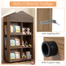 Wooden Kids Bookshelf and Toy Storage, Toddler Dollhouse Bookcase with Multiple Compartments – product image 7