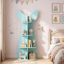 4-Tier Fish-Shaped Kids Bookshelf and Toy Organizer Blue view 1