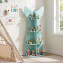 4-Tier Fish-Shaped Kids Bookshelf and Toy Organizer Blue view 2