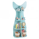 4-Tier Fish-Shaped Kids Bookshelf and Toy Organizer Blue view 3
