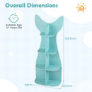 4-Tier Fish-Shaped Kids Bookshelf and Toy Organizer Blue view 4