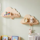 Cloud-Shaped Wall Shelves with Hooks Natural view 2