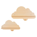 Cloud-Shaped Wall Shelves with Hooks Natural view 3
