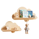 Cloud-Shaped Wall Shelves with Hooks Natural view 4