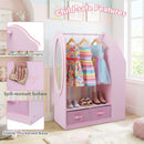Kids Clothing Rack with Mirror, Dress Up Storage Cabinet – product image 10