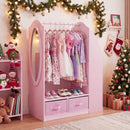 Kids Clothing Rack with Mirror, Dress Up Storage Cabinet – product image 9