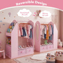 Kids Clothing Rack with Mirror, Dress Up Storage Cabinet – product image 4