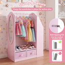 Kids Clothing Rack with Mirror, Dress Up Storage Cabinet – product image 7