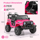 12V Kids Electric Ride-On Truck with Remote Control Pink view 4