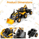 4-in-1 Kids' Ride-On Tractor 12V with Trailer and Adjustable Seat - product detail 3