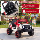12V Kids' Ride-On Truck with Remote Control 3 Speeds and LED Lights - Red - product detail 4