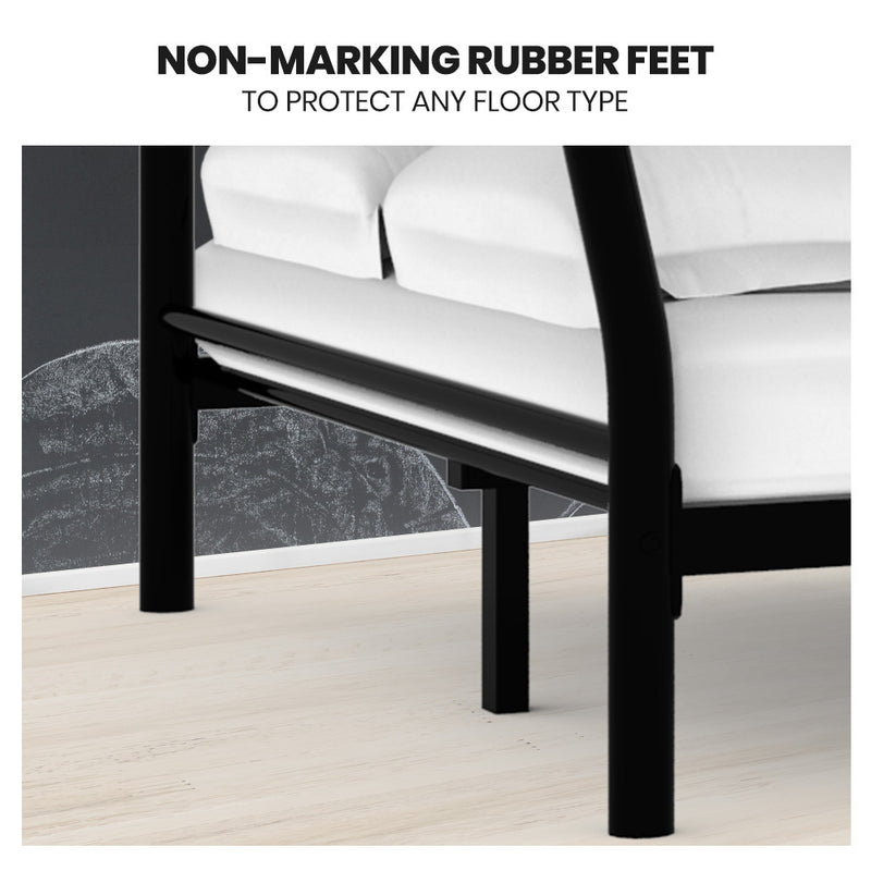 Kingston Slumber Metal Single over Double Bunk Bed Frame, Dark Matte G