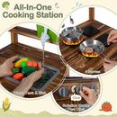 Wooden Kids Mud Kitchen with Canopy and Chalkboard product image 6