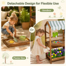 Wooden Kids Mud Kitchen with Canopy and Chalkboard product image 8