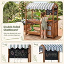 Wooden Kids Mud Kitchen with Canopy and Chalkboard product image 9