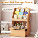 Wooden Kids Bookshelf and Toy Storage Toddler Book Rack with Movable Storage Drawer – product image 5