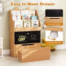 Wooden Kids Bookshelf and Toy Storage Toddler Book Rack with Movable Storage Drawer – product image 6