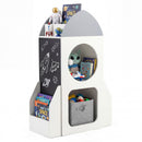 3-Tier Rocket Space Theme Kids Bookshelf with Chalkboard and Open Shelf product image 2
