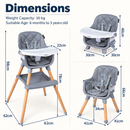 Baby Direct Convertible Wooden High Chair with Storage — product view 14