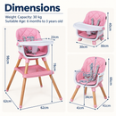 Baby Direct Convertible Wooden High Chair with Storage — product view 34