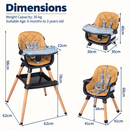Baby Direct Convertible Wooden High Chair with Storage — product view 4