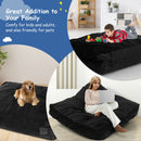 Black 120 x 91cm crash pad with foam blocks and washable velvet cover, ideal for sensory play and relaxation for all ages.