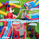 7-in-1 Building Block Inflatable Bounce House with 2 Slides (without Blower)