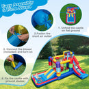 7-in-1 Building Block Inflatable Bounce House with 2 Slides (without Blower)
