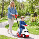 The 2-in-1 ride on push car for toddlers features a bullet train design, detachable handle, and under-seat storage for fun play.