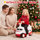 The 2-in-1 ride on push car for toddlers features a bullet train design, horn sounds, and under-seat storage for fun play.